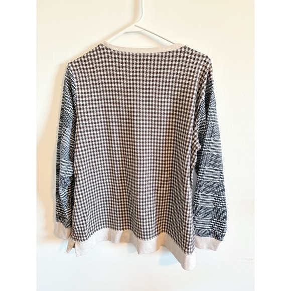 Lands End Brown Black Houndstooth Sweater - Picture 4 of 4